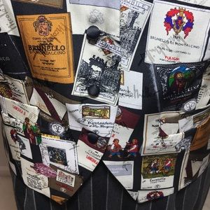 Vintage Silk Nicole Miller Wine Label Vest